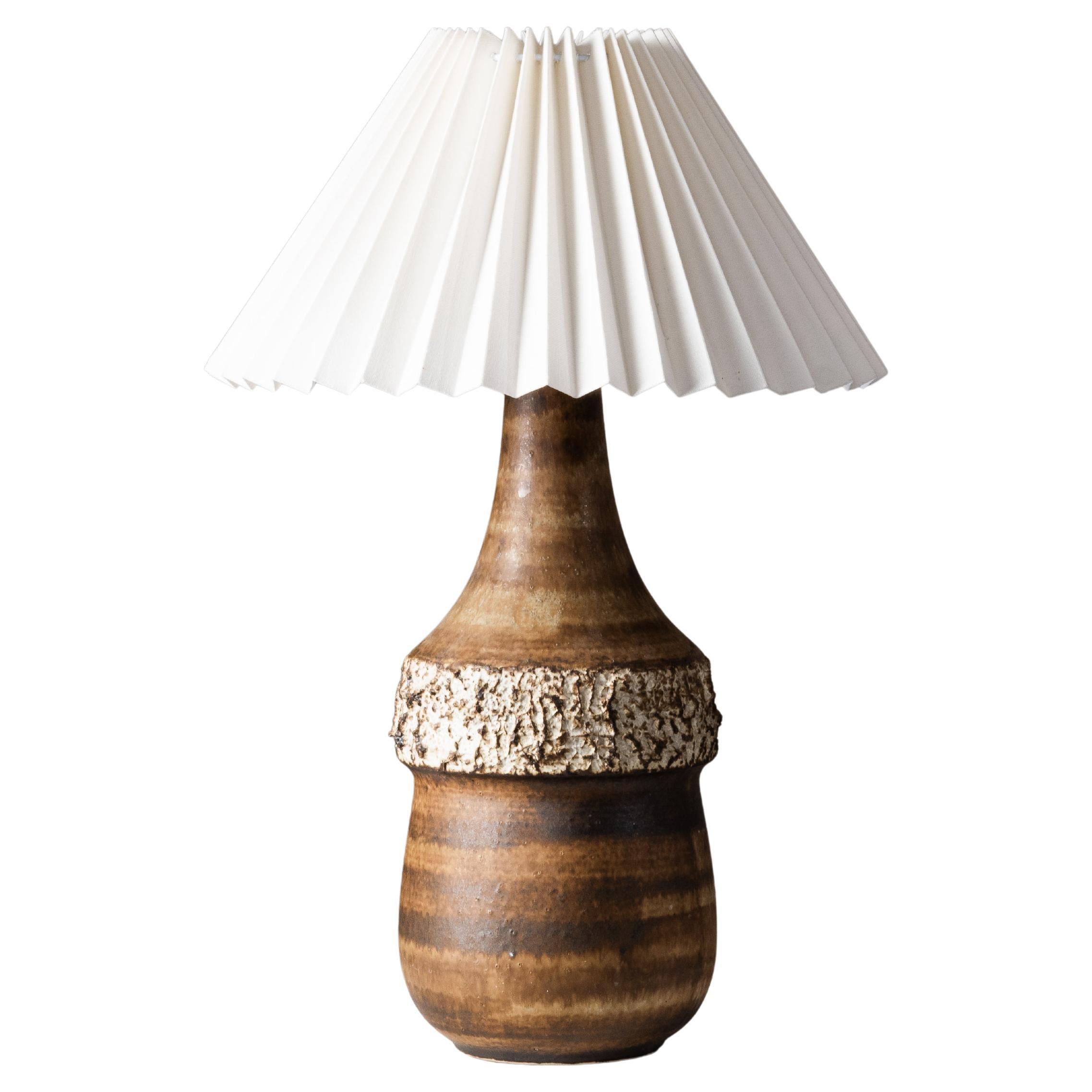 Brown-Glazed Stoneware Table Lamp by Bruno Karlsson for Ego Stengods, 1960s