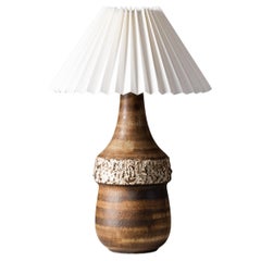 Brown-Glazed Stoneware Table Lamp by Bruno Karlsson for Ego Stengods, 1960s