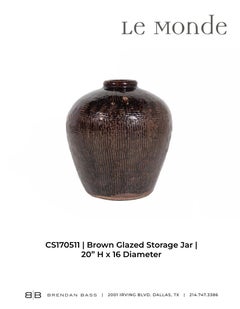 Brown Glazed Storage Jar