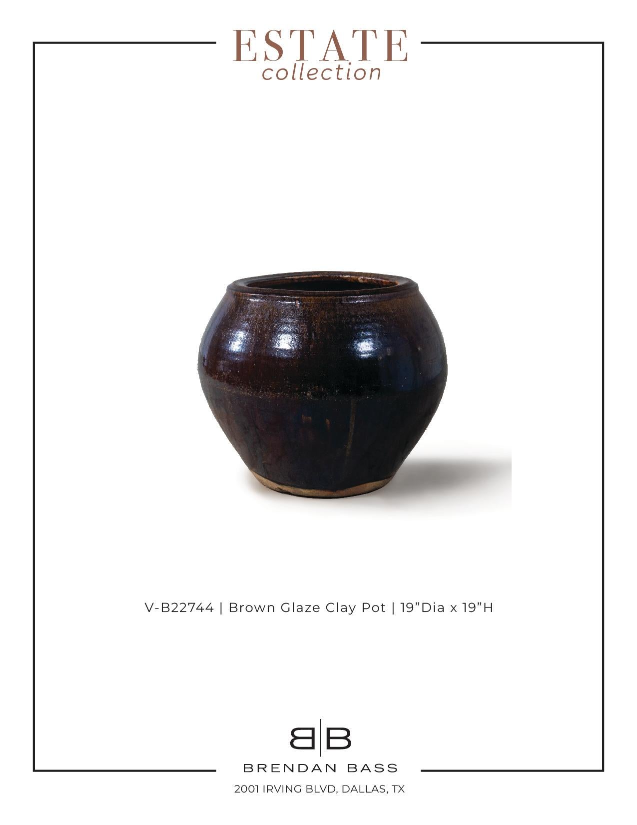 20th Century Brown Glazed Storage Jar  For Sale