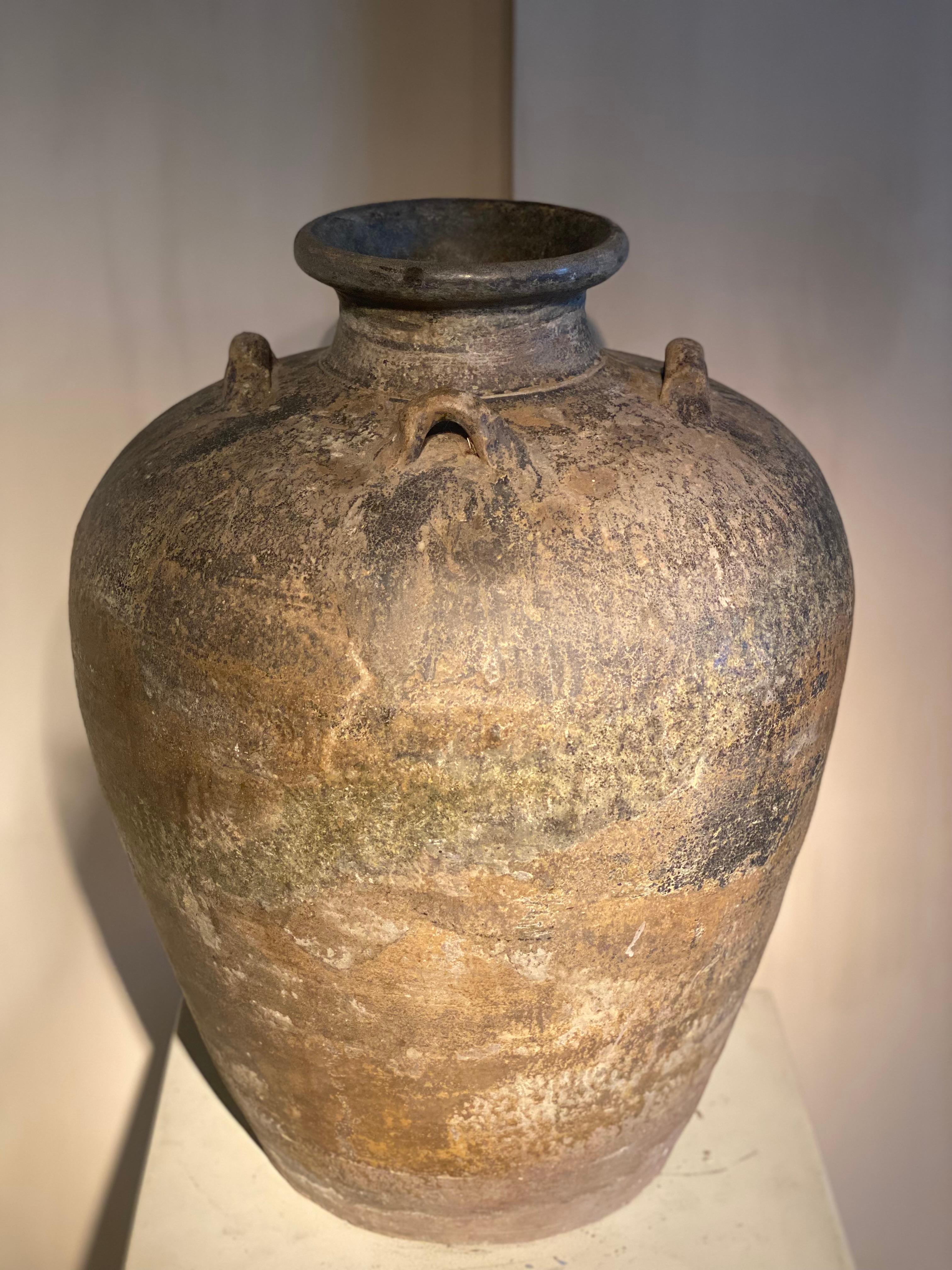 Vaso di terracotta smaltata marrone in vendita 3