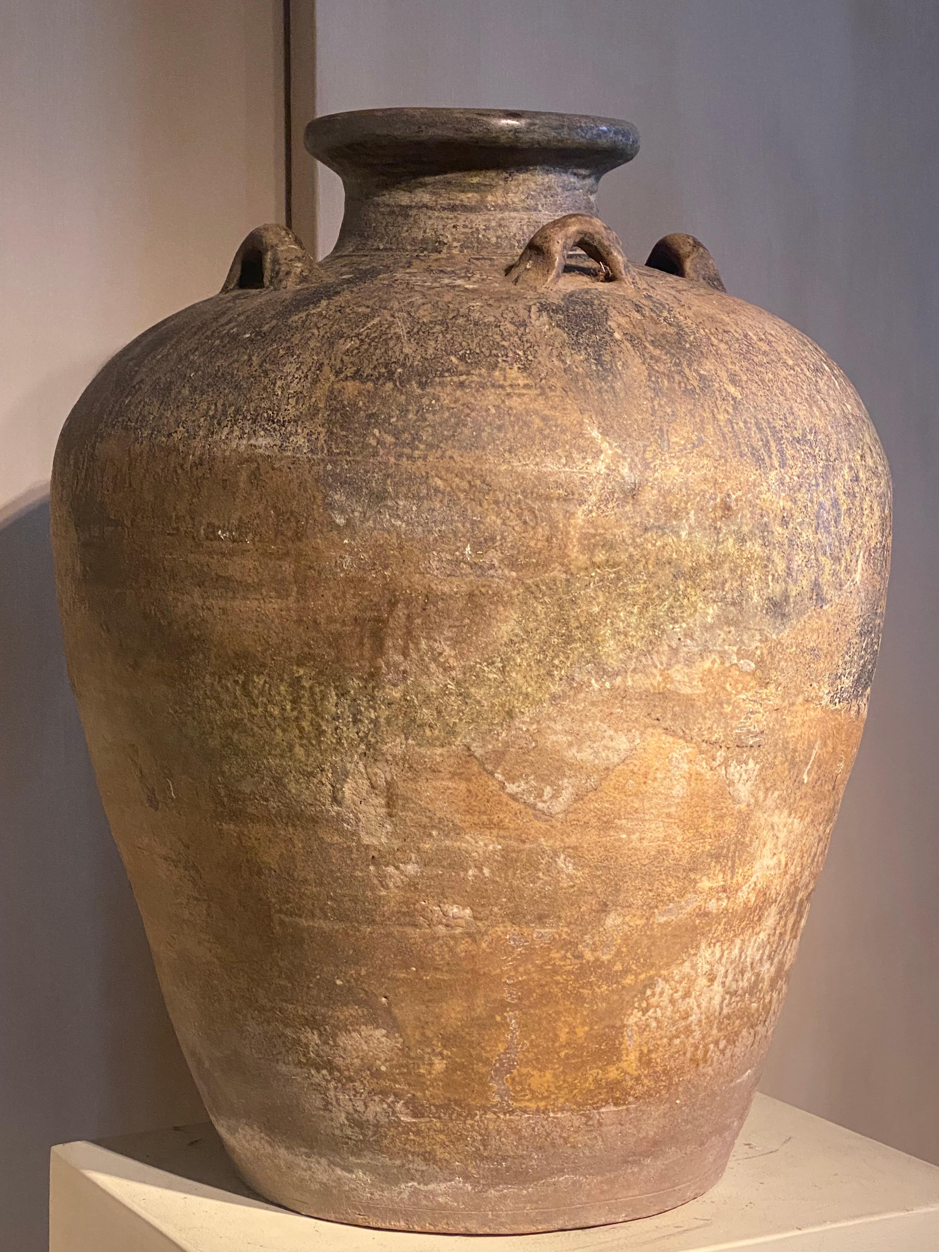 Vaso di terracotta smaltata marrone in vendita 1