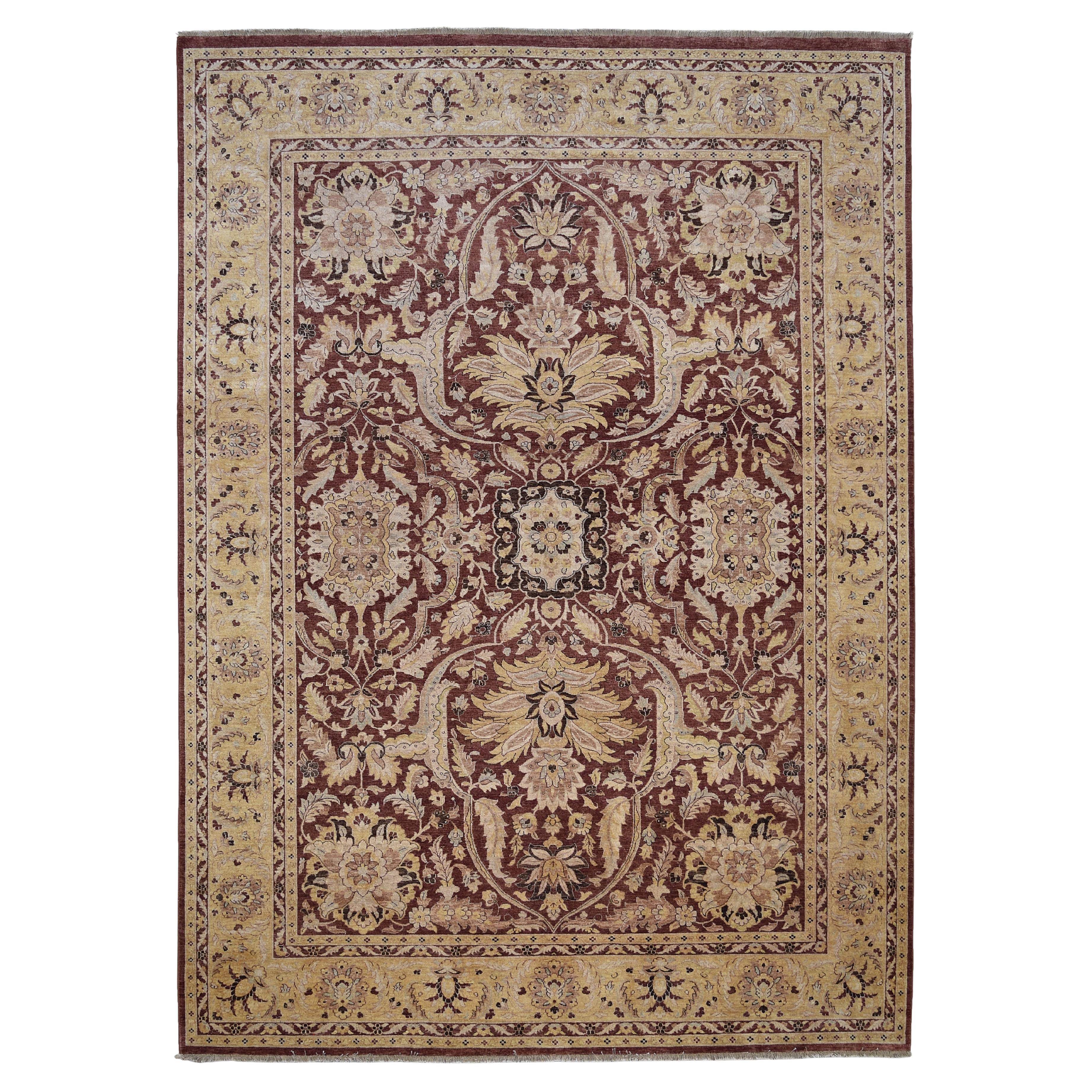 Brown Gold Spanish Oushak Style Wollteppich 9'11''x13'11''