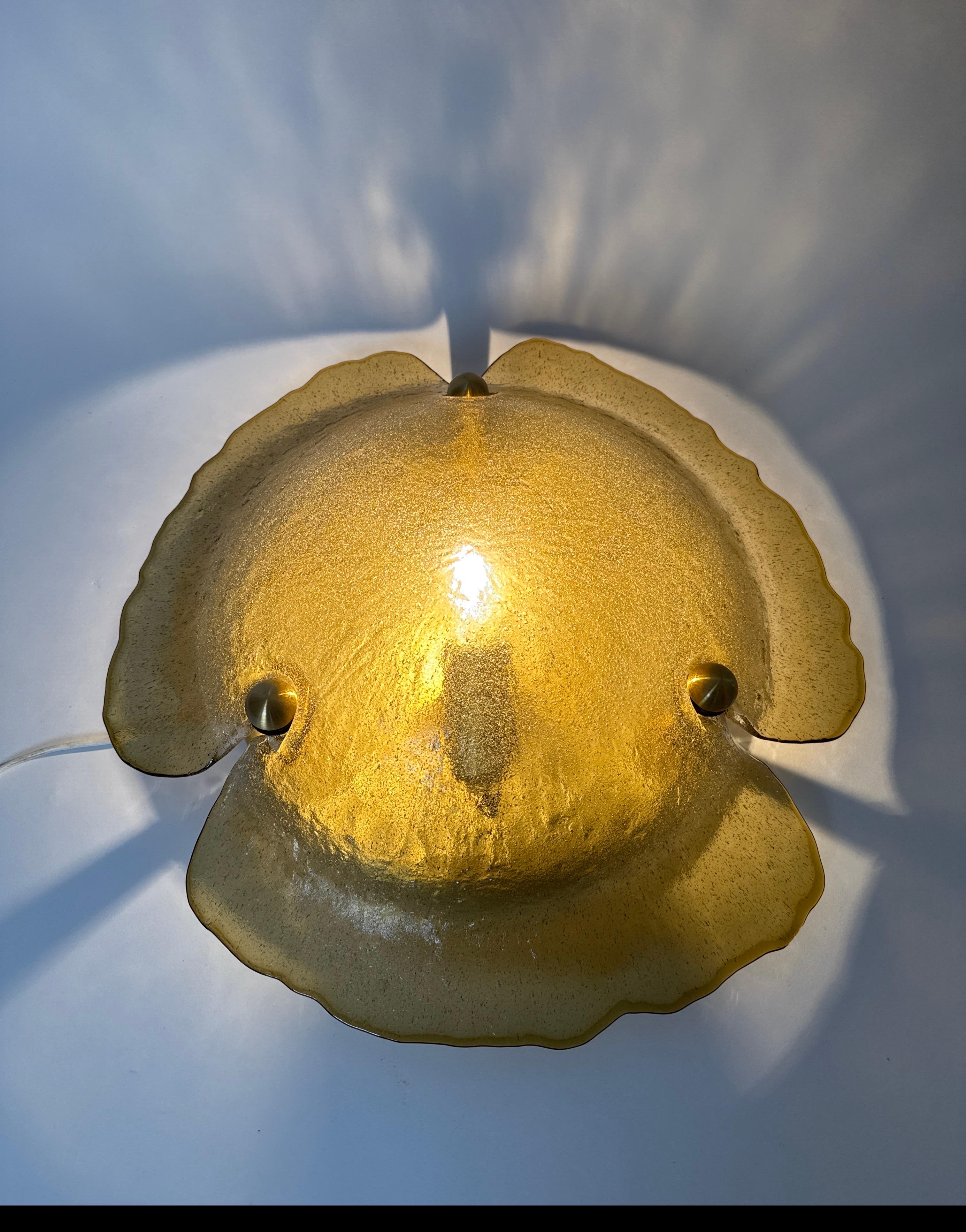 Brown Golden Murano Glass Ceiling Light von Peill & Putzler (Deutsch)