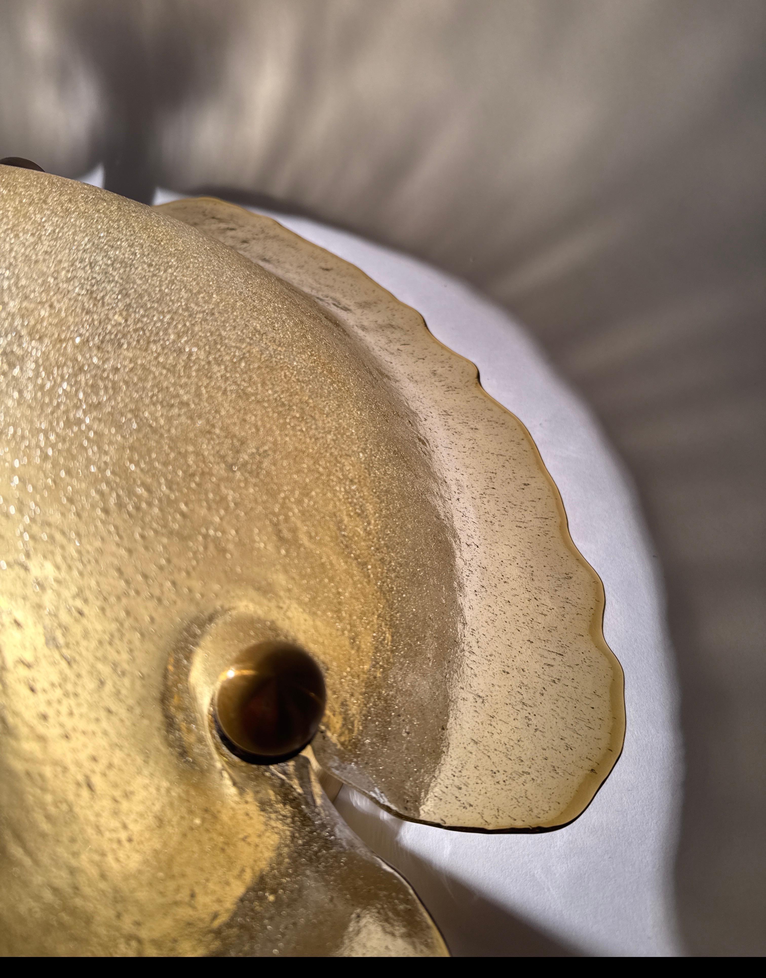 Brown Golden Murano Glass Ceiling Light von Peill & Putzler (Maschinell gefertigt)