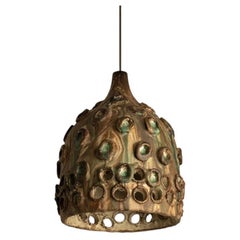 Braun-grüner Keramik-Anhänger mit Löchern, Dänemark, 1960er Jahre