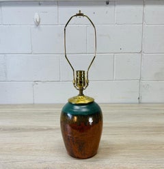 Brown & Green Pottery Table Lamp