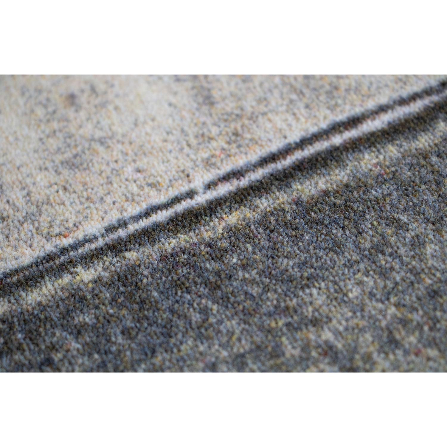 Tessuto Tappeto Design Resistente Rotondo Blu Biege Grigio di Deanna Comellini ø 400 cm in vendita