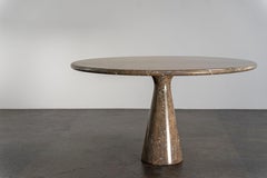 Mesa de comedor de mármol marrón-gris 'M1' de Angelo Mangiarotti Skipper, Italia Años 70
