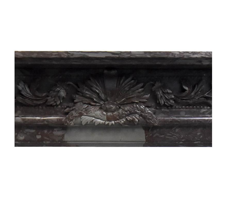 Dutch Brown grey marble fireplace 19th Century For Sale