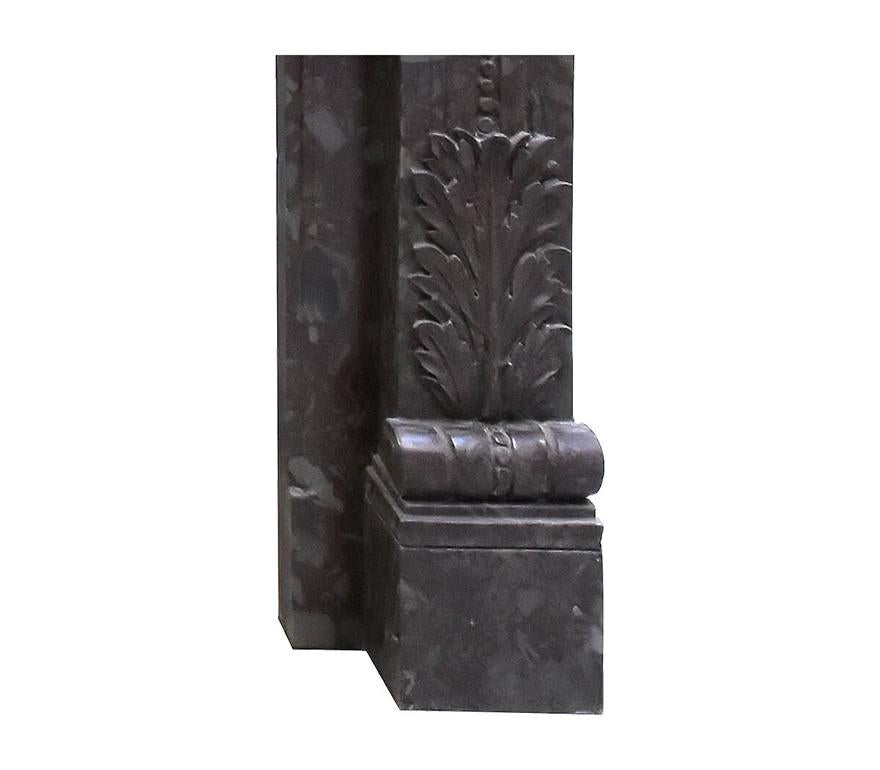 Marble Brown grey marble fireplace 19th Century For Sale