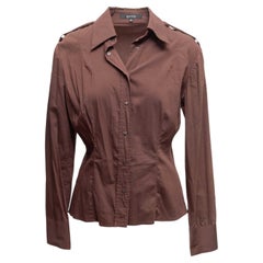 Brown Gucci Long Sleeve Button-Up Top Size IT 42