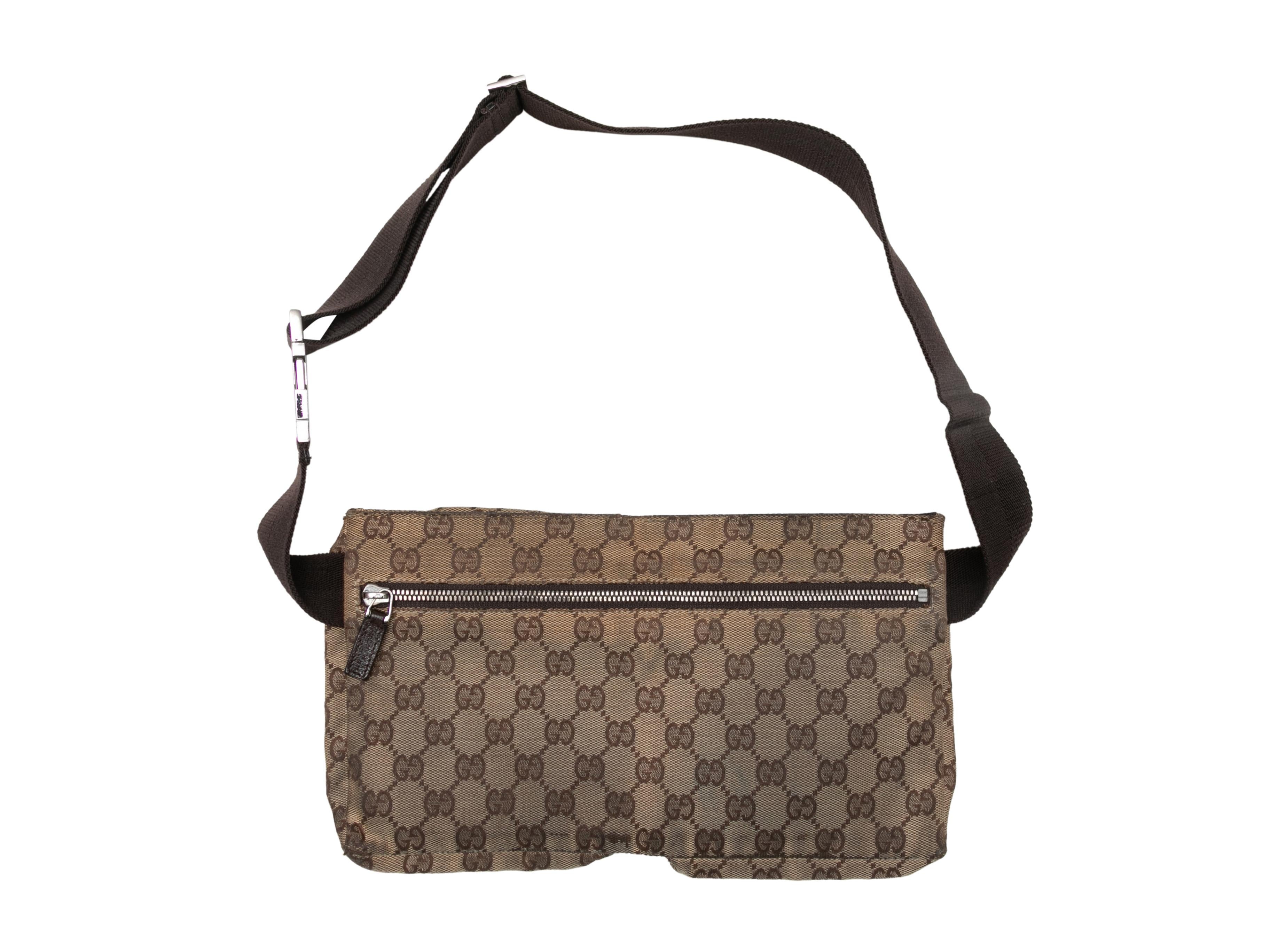 Women's or Men's Brown Gucci Monogram Belt Bag For Sale