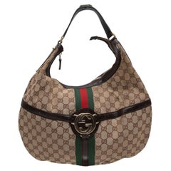 Borsa a tracolla media Gucci Web Reigns Marrone