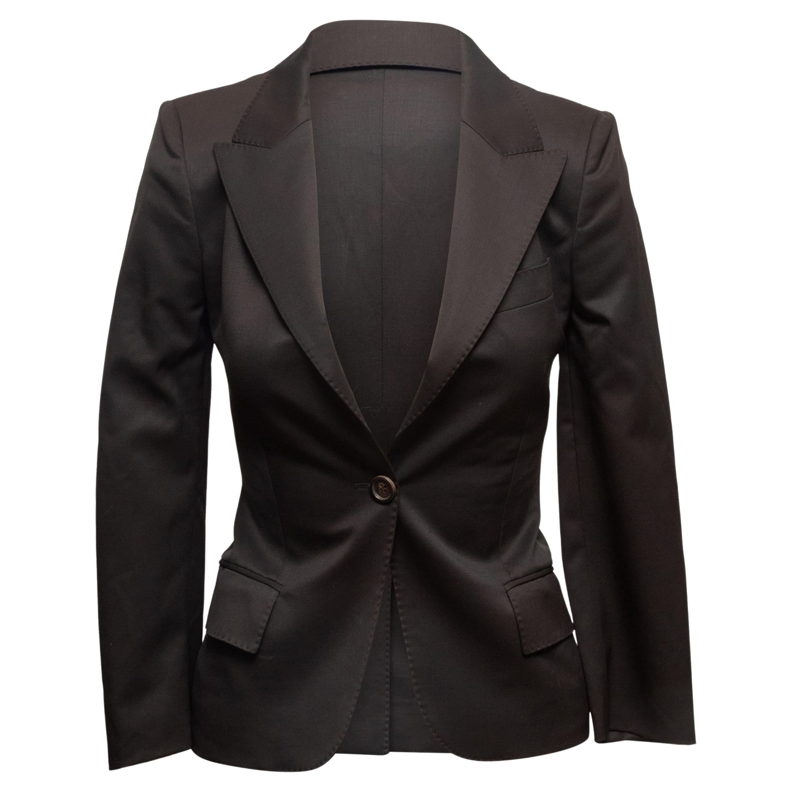 Blazer marrone in lana Gucci Taglia IT 36