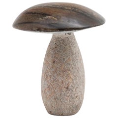 Brown Hand Carved Stone Mushroom