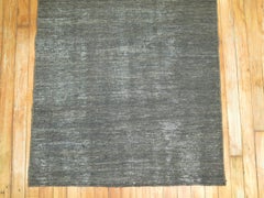 Brown Hand Knotted Minimalist Turkish Kilim Runner