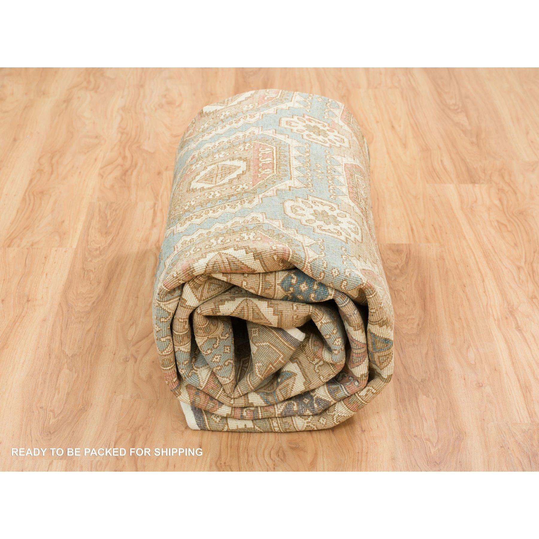 Tapis d'Orient Brown noué à la main en laine caucasienne Motifs Gul Abrash 9'1