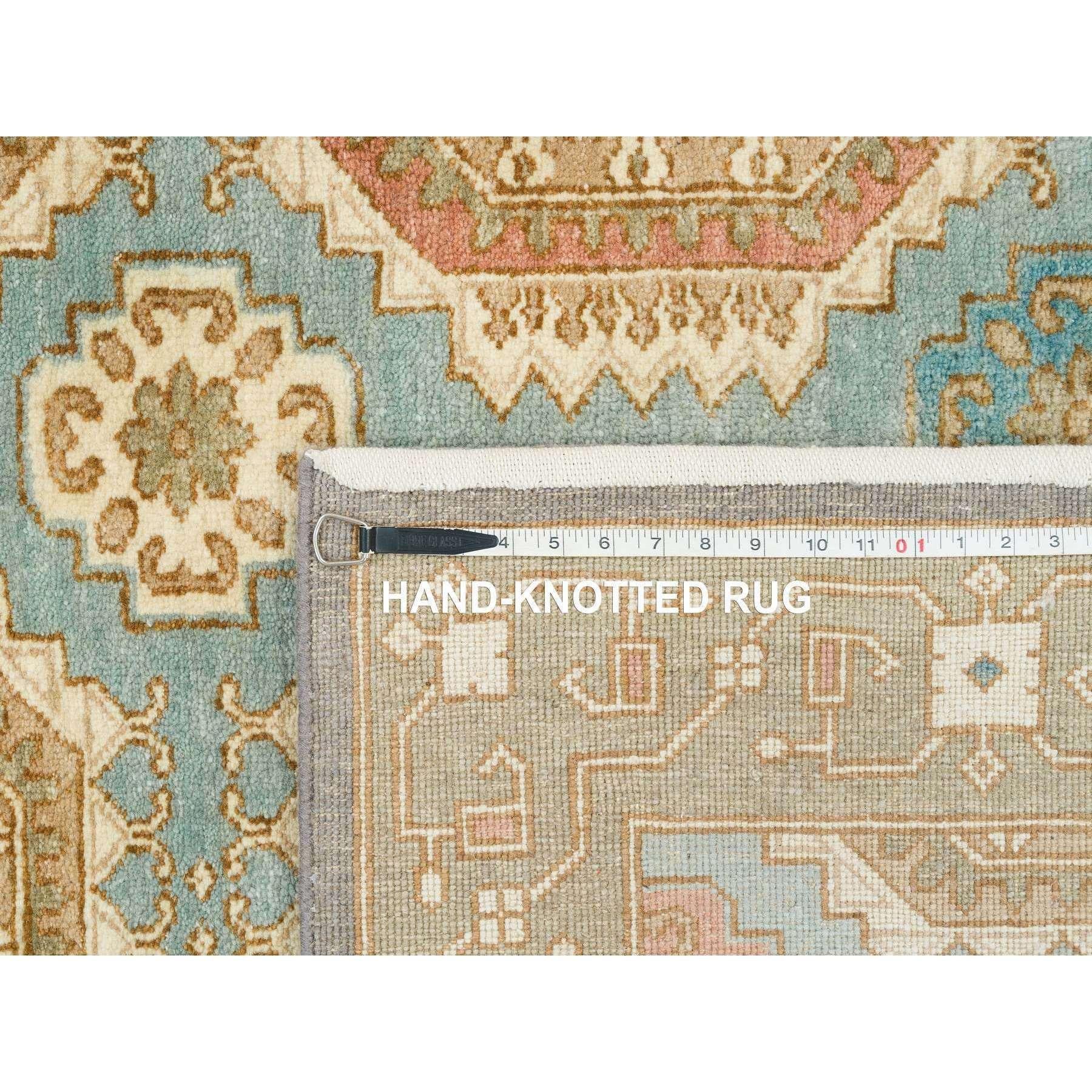 Tapis d'Orient Brown noué à la main en laine caucasienne Motifs Gul Abrash 9'1