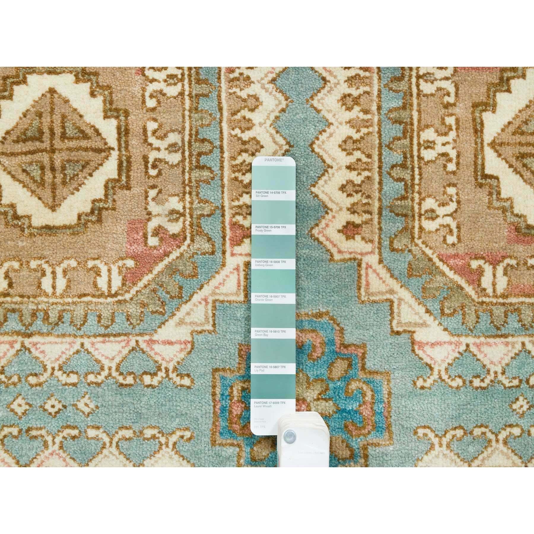 Laine Tapis d'Orient Brown noué à la main en laine caucasienne Motifs Gul Abrash 9'1