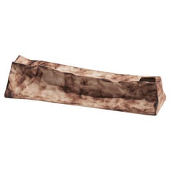 Brown Handcrafted Ceramic Paper Bag Vase with Earth-Toned Burnt Texture