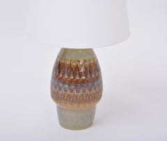 Brown Handmade Mid-Century Modern Danish Stoneware Table Lamp by Soholm Stentoj