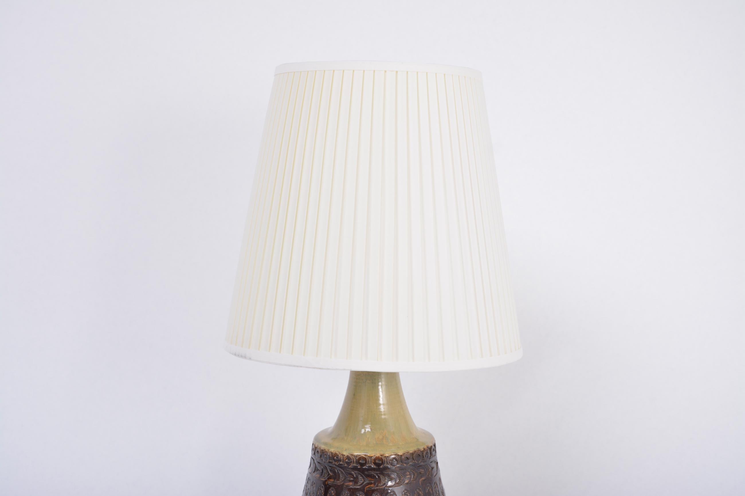 Glazed Brown Handmade Mid-Century Modern Danish Stoneware Table Lamp by Soholm Stentoj