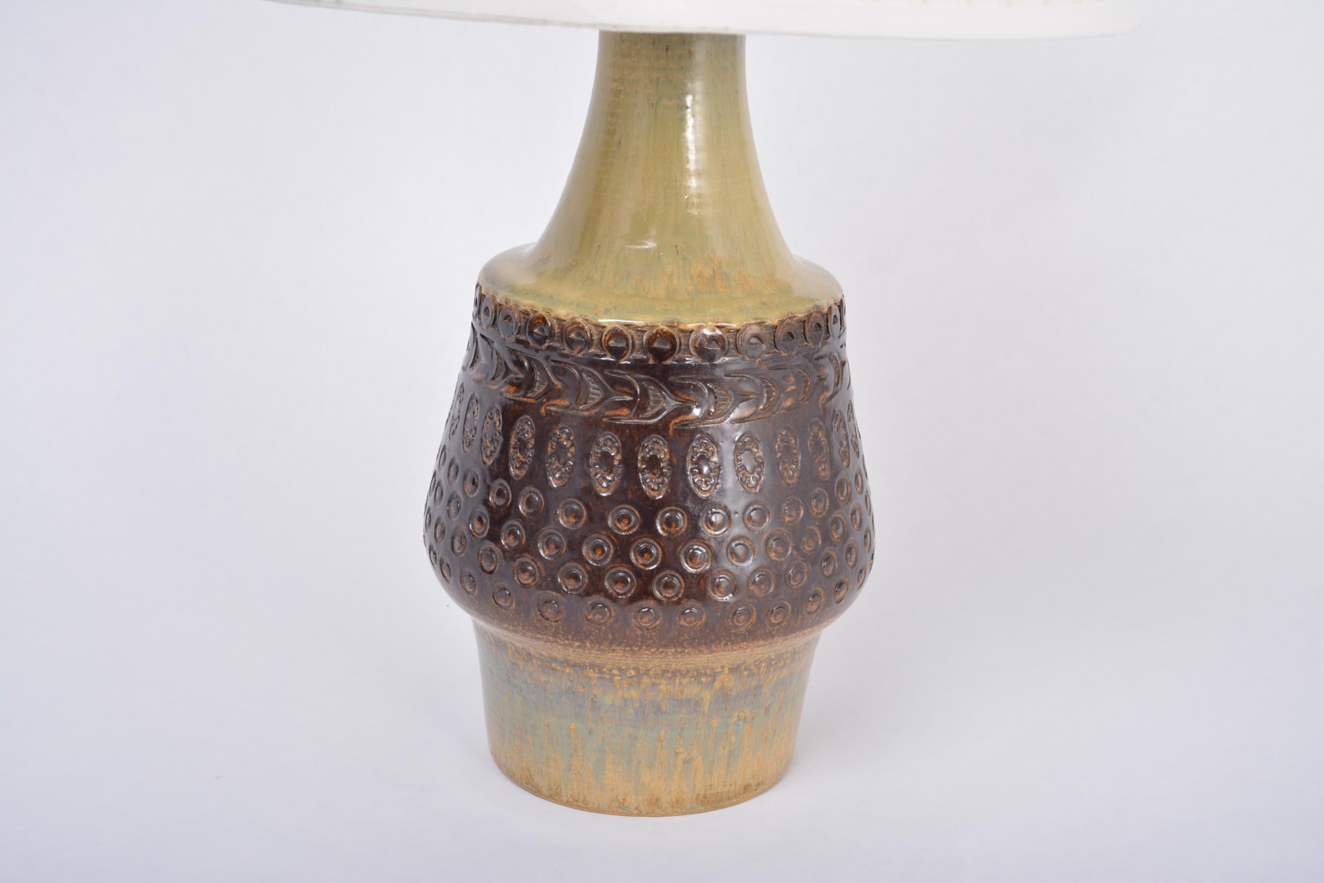 Brown Handmade Mid-Century Modern Danish Stoneware Table Lamp by Soholm Stentoj 2