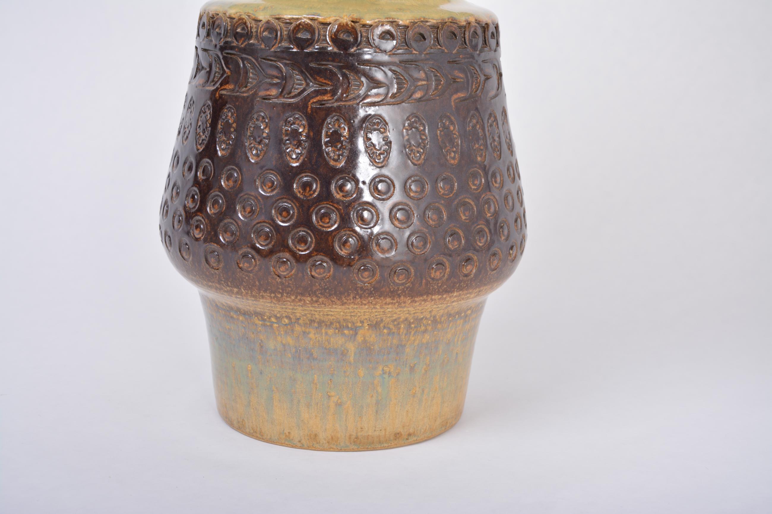 Brown Handmade Mid-Century Modern Danish Stoneware Table Lamp by Soholm Stentoj 3