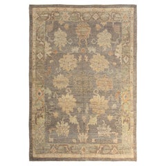 Brown Handmade Turkish Oushak Rug