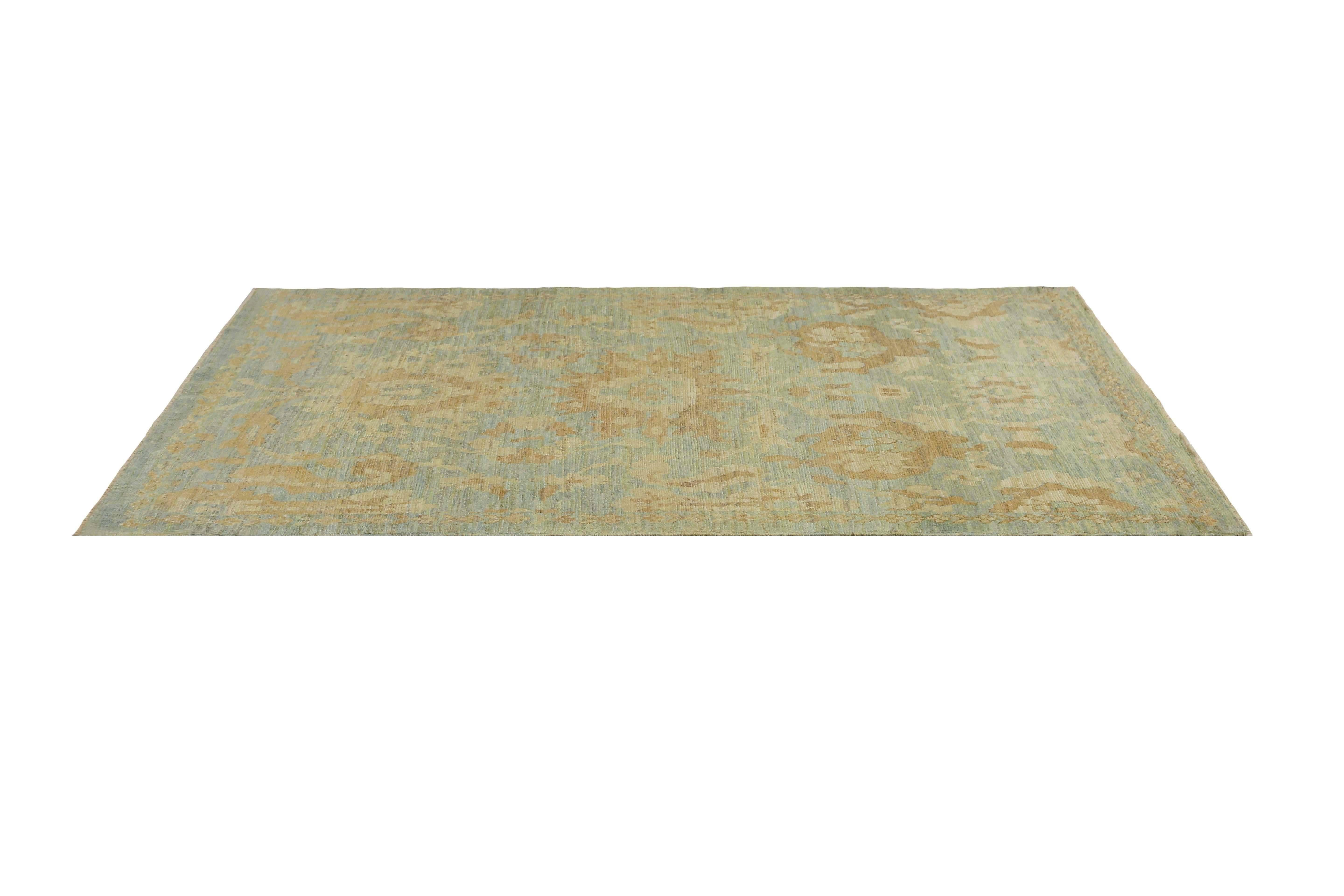 Tribal Afghanistan Sultanabad Small Rug Circa 1990 - Laine Bleu Ivoire Jaune - 95569 en vente