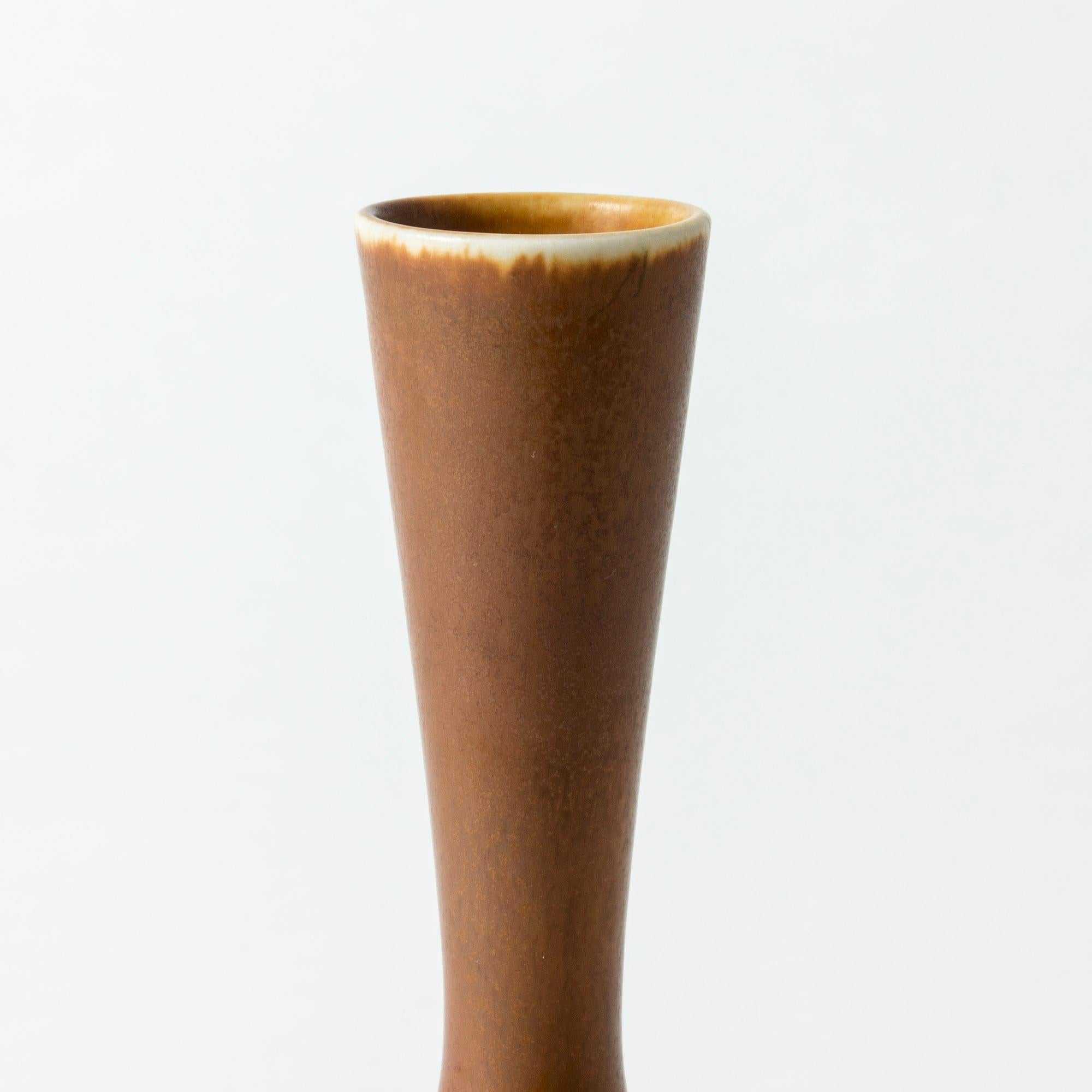 Brown Hare's Fur Stoneware Vase by Berndt Friberg for Gustavsberg, Sweden, 1950s In Good Condition In Stockholm, SE