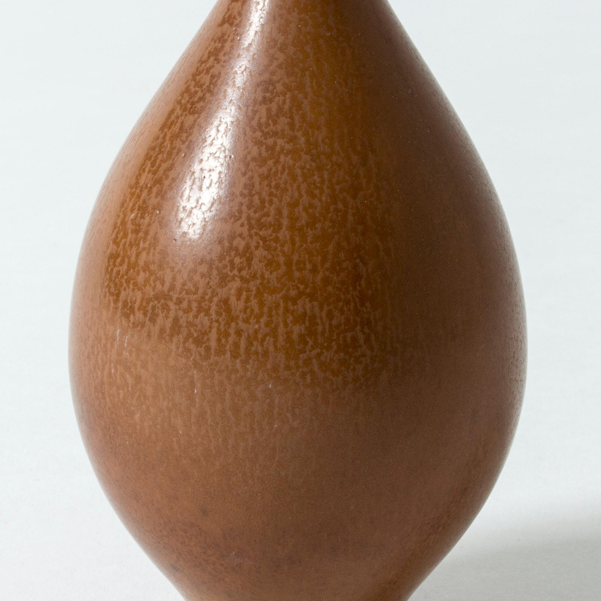 Mid-20th Century Brown Hare's Fur Stoneware Vase by Berndt Friberg for Gustavsberg, Sweden, 1950s