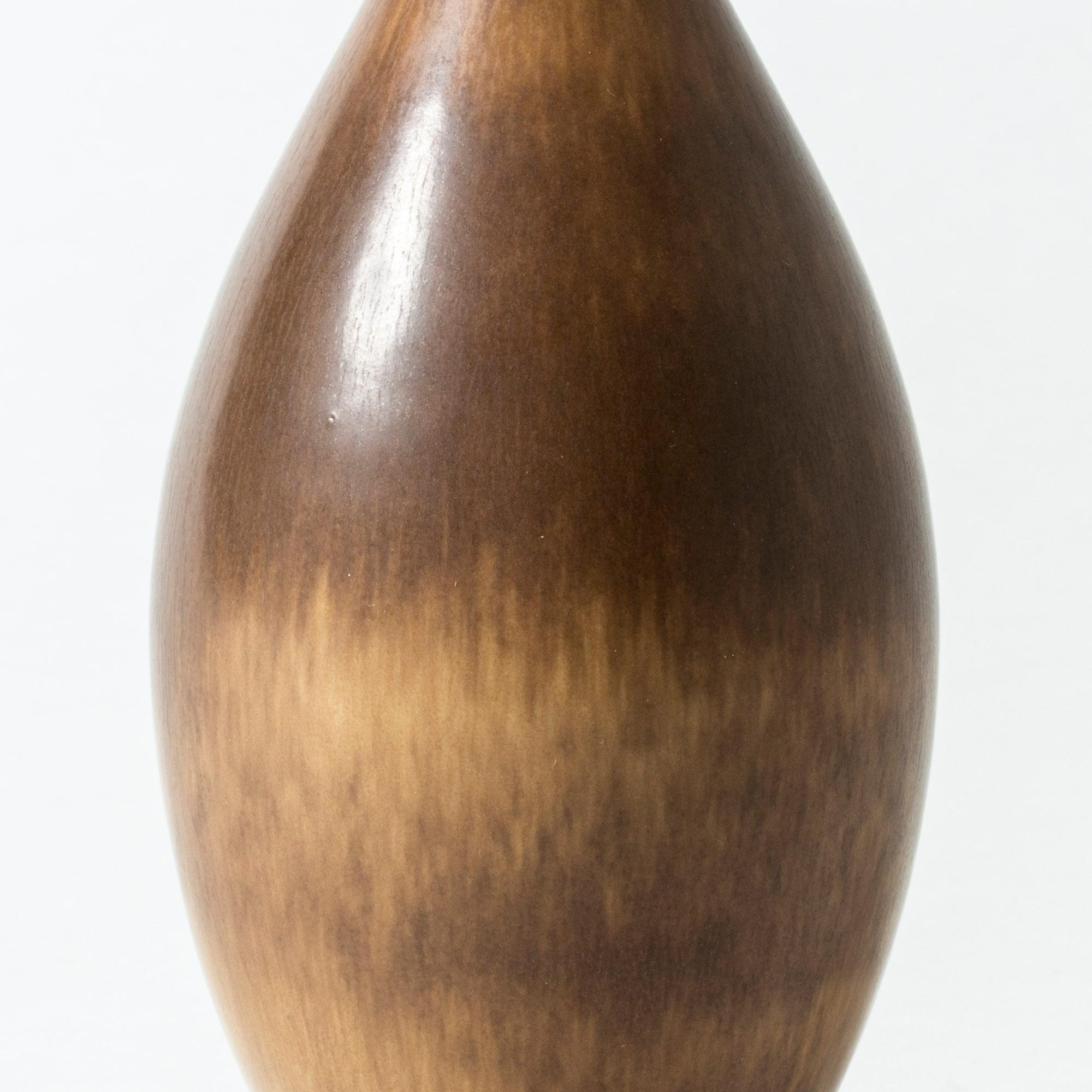Brown Hare's Fur Stoneware Vase by Berndt Friberg for Gustavsberg, Sweden, 1956 For Sale 1