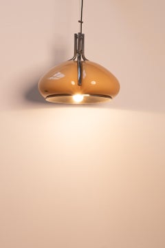 Brown Harvey Guzzini Quadrifoglio pendant lamp (1970s)