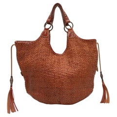 Brown Henry Beguelin Woven Leather Hobo Bag