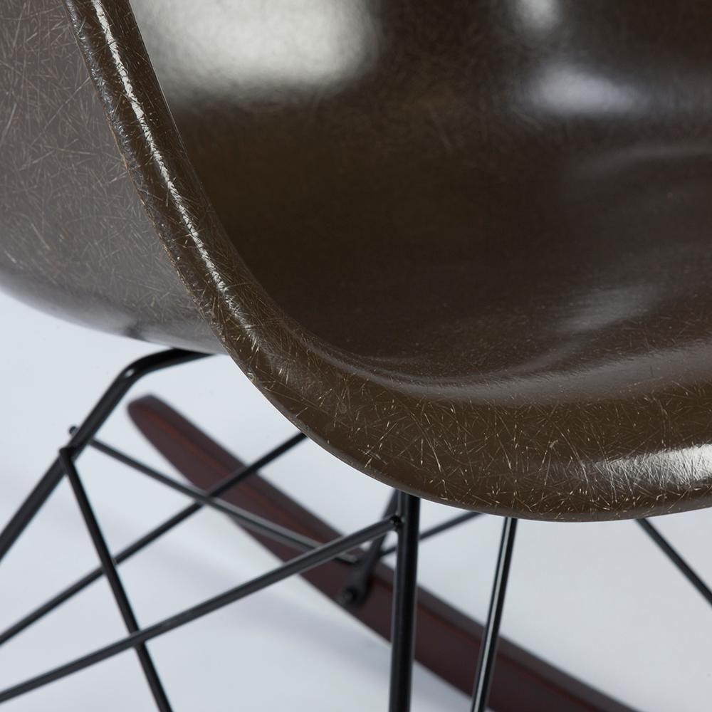 Brown Herman Miller Eames RAR Rocking Arm Shell Chair In Good Condition In Loughborough, Leicester