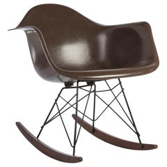 Brown Herman Miller Eames RAR Rocking Arm Shell Chair