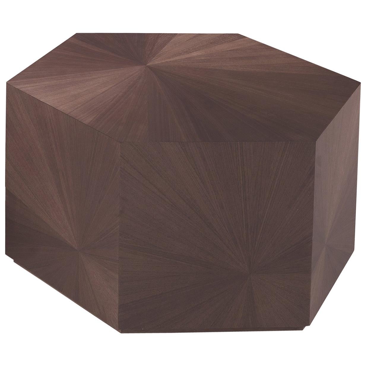 Brown Hexagonal Coffee Table For Sale