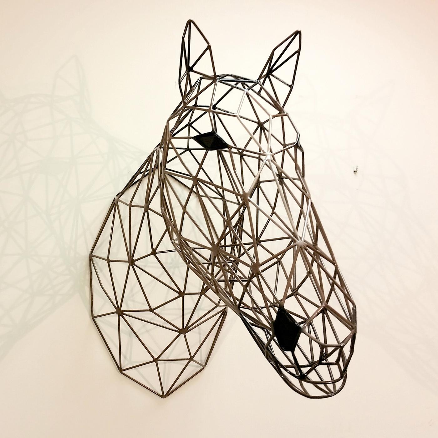 Contemporary Brown Horse Iron Sculpture