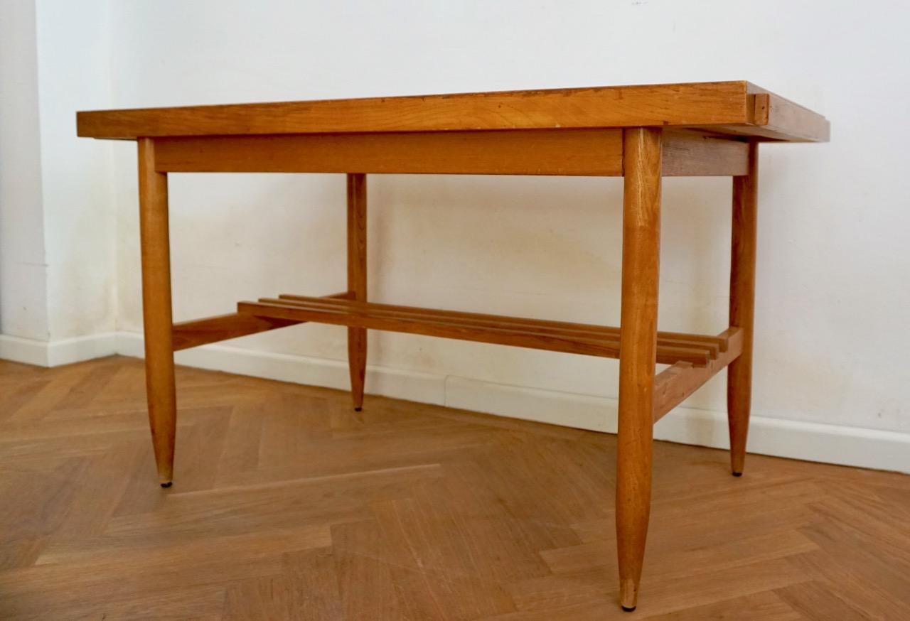 Brown Hungarian Coffee Table in Scandinavian Design, Extendable Table 1