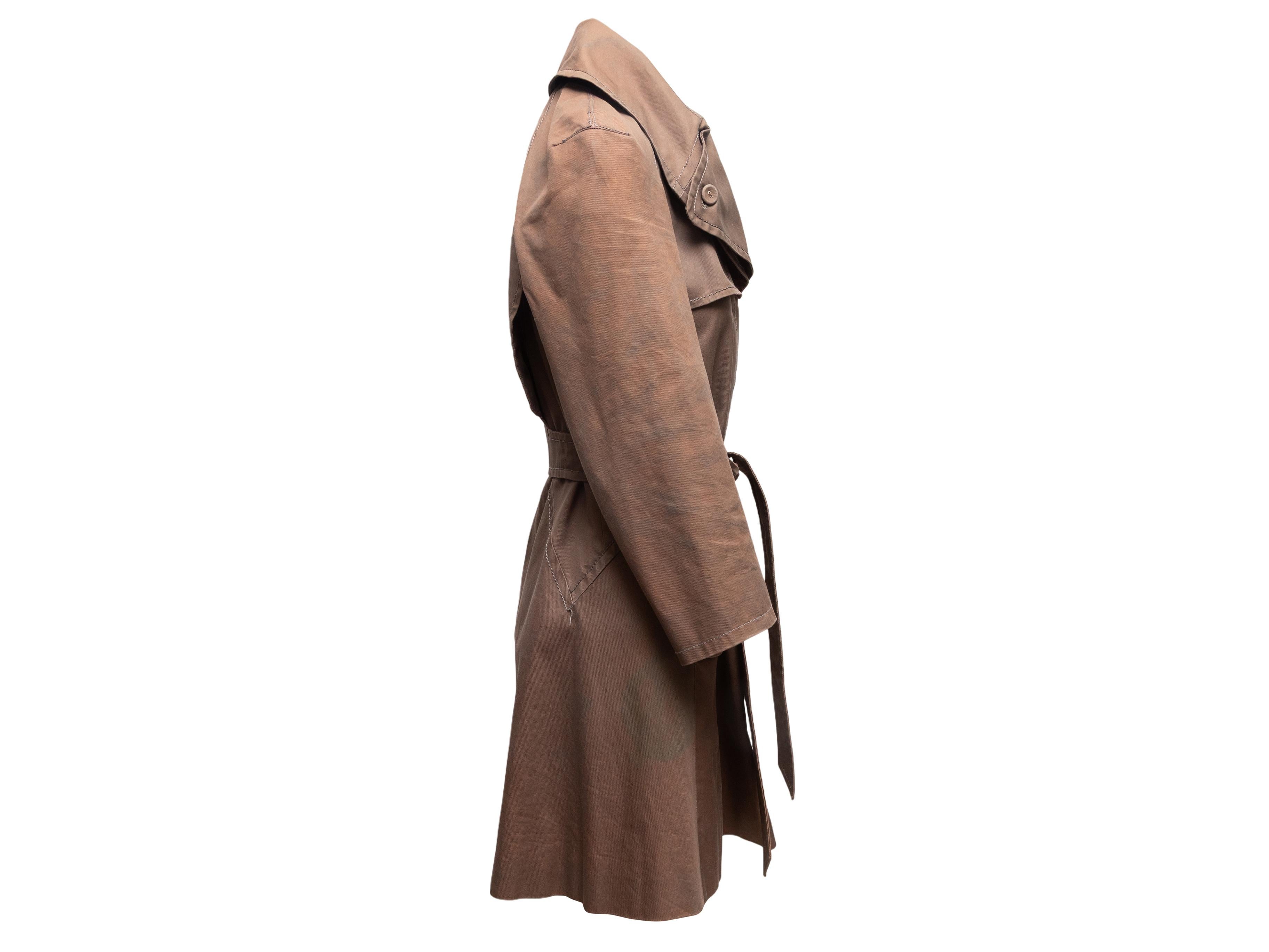 Marron Hussein Chalayan - Trench-coat en coton avec ceinture - marron - Taille IT 38 en vente