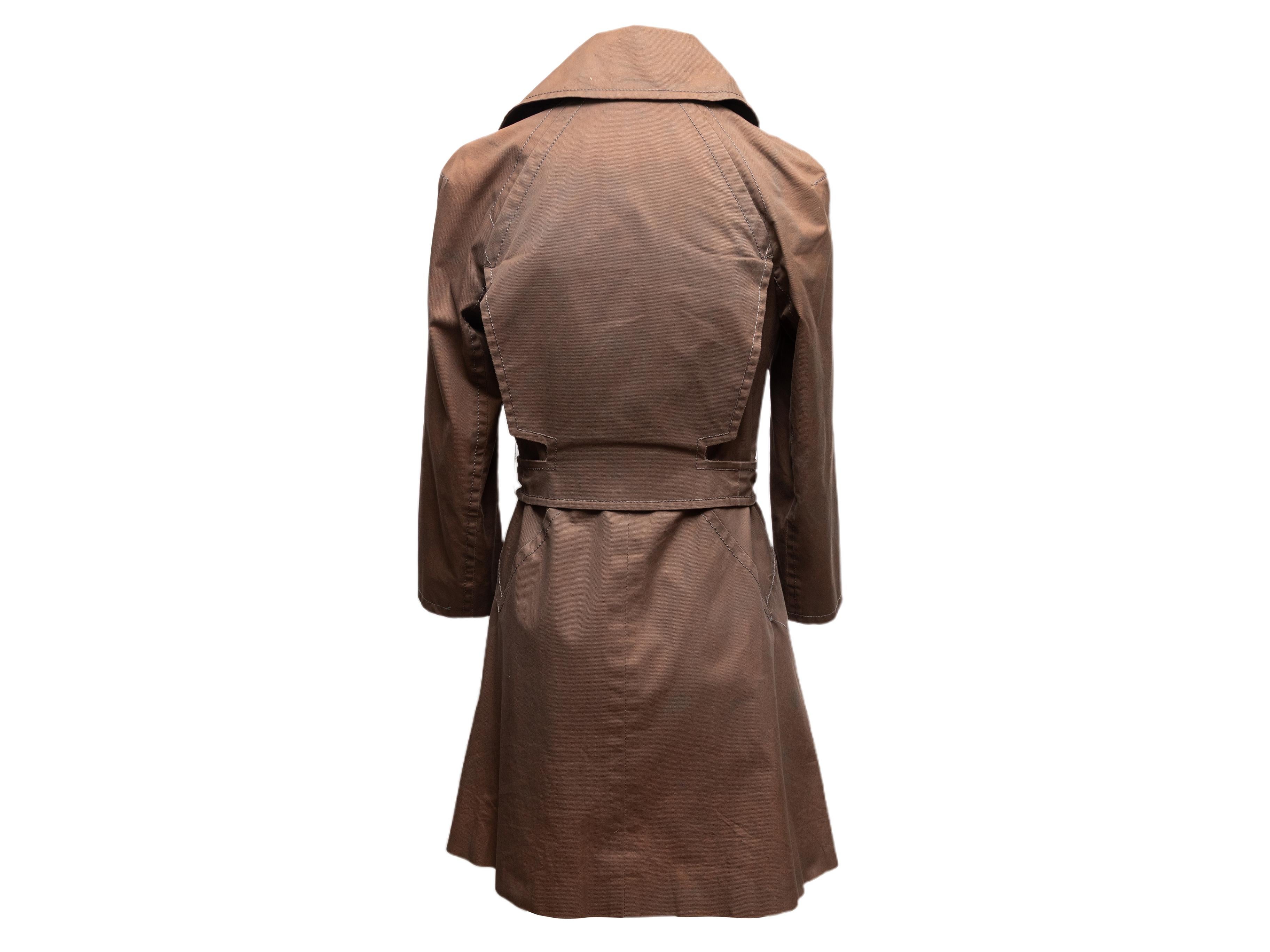 Hussein Chalayan - Trench-coat en coton avec ceinture - marron - Taille IT 38 Bon état - En vente à New York, NY