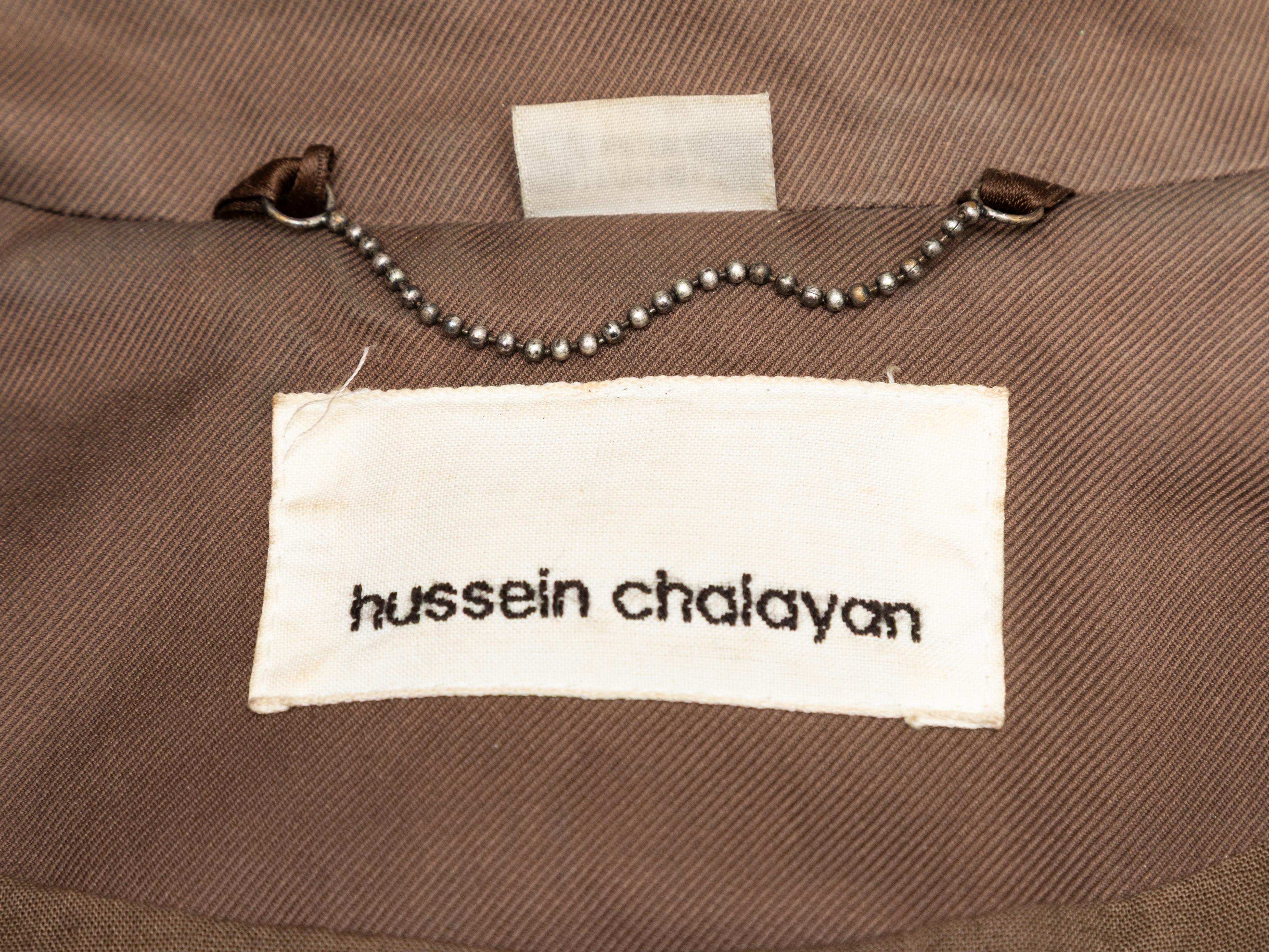 Hussein Chalayan - Trench-coat en coton avec ceinture - marron - Taille IT 38 Pour femmes en vente