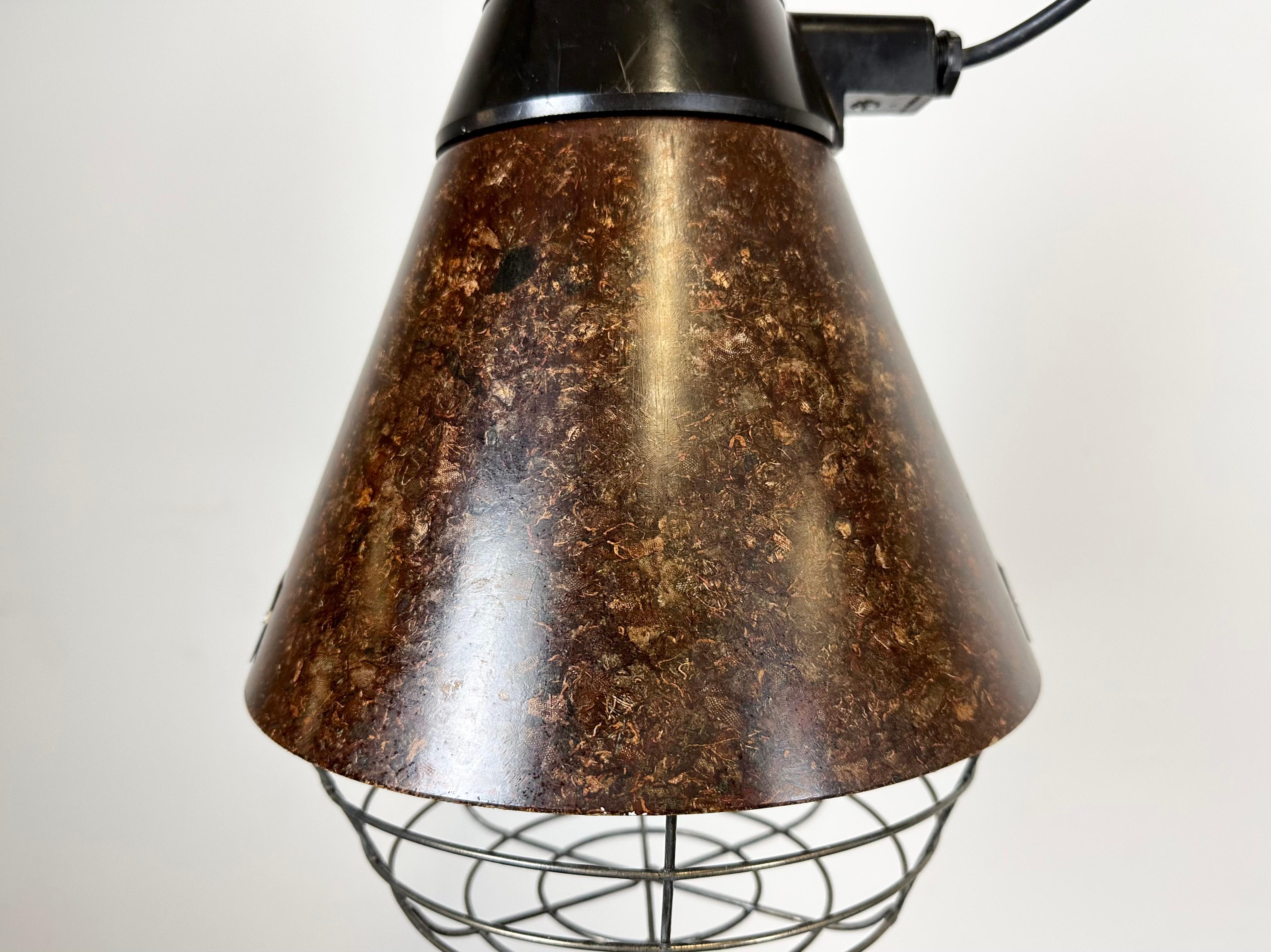 20th Century Brown Industrial Bakelite Pendant Light from VEB Narva, 1960s For Sale