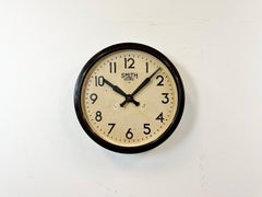 Brown Industrial Bakelite Wall Clock from Smith Sectric, 1950s
