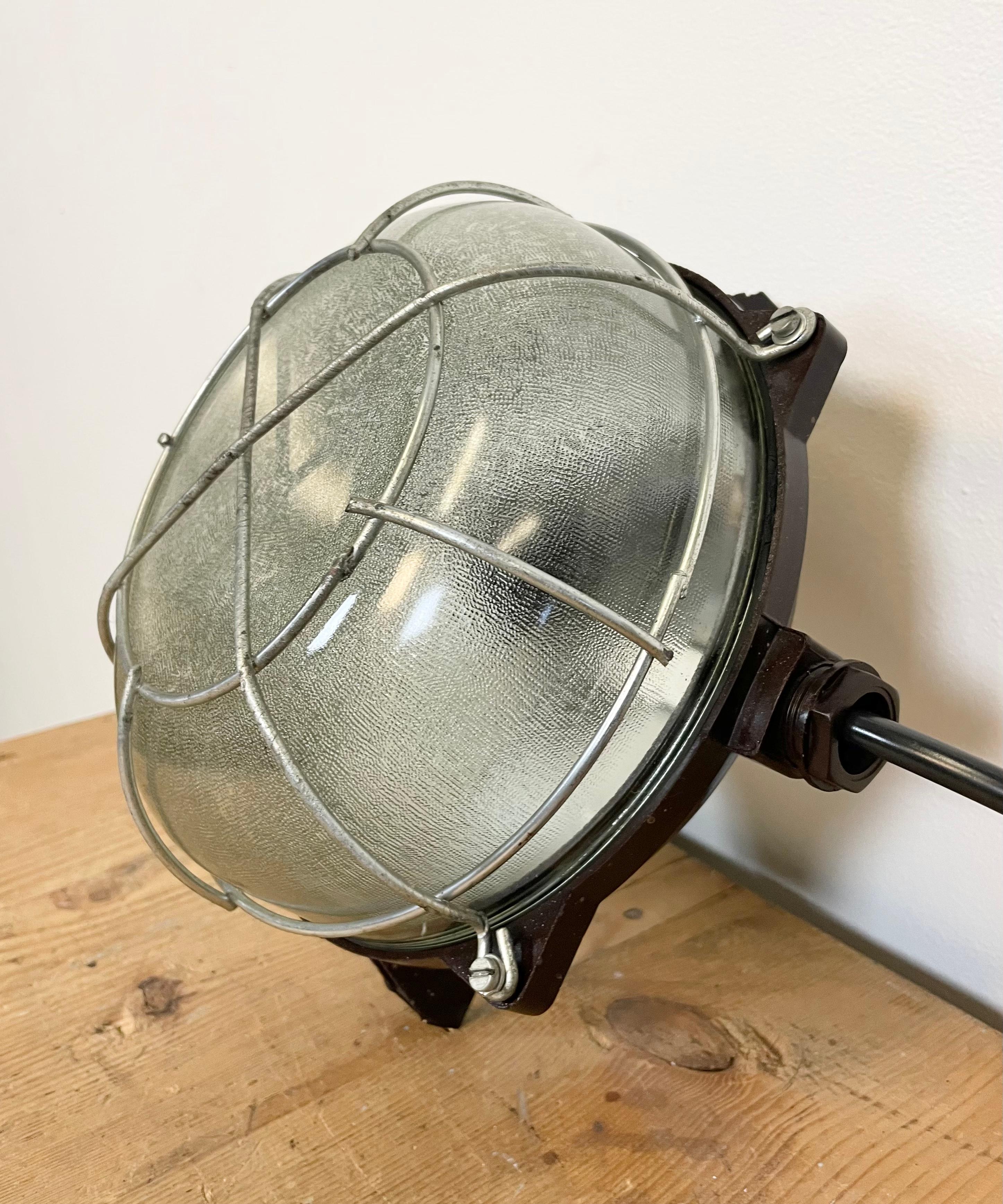 Brown Industrial Bakelite Wall or Ceiling Light, 1970s In Good Condition For Sale In Kojetice, CZ