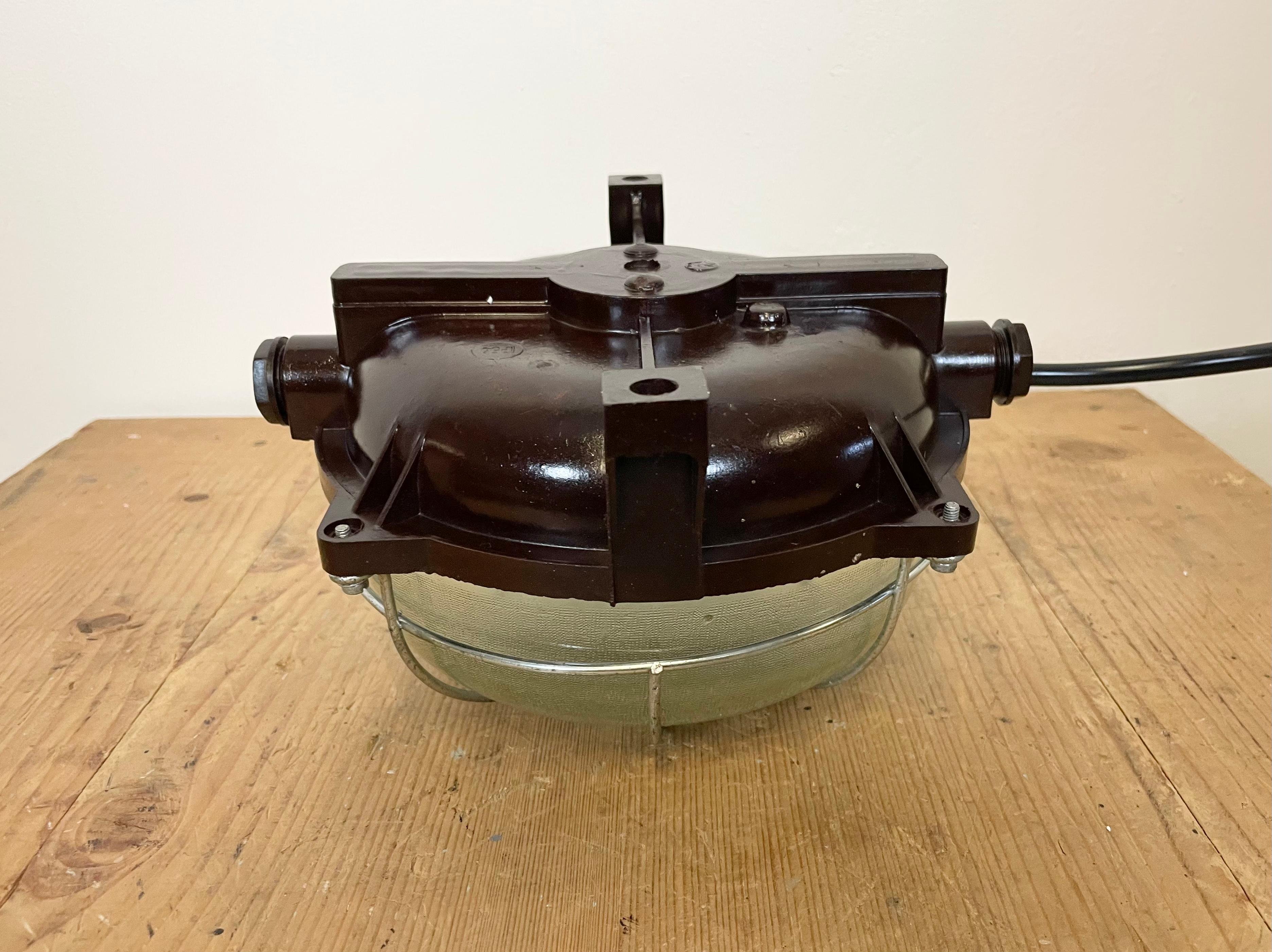 Brown Industrial Bakelite Wall or Ceiling Light, 1970s For Sale 2