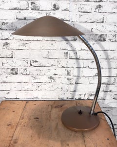 Brown Industrial Gooseneck Table Lamp from Instala, 1960s