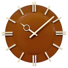 Brown Industrial Office Wall Clock from Pragotron, 1970s